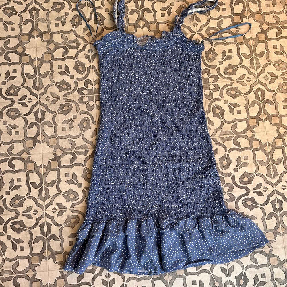 Polka Dot Ruched Mini Dress